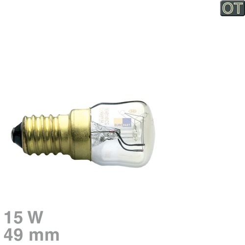 Klick zeigt Details von Lampe E14 15W 24mmØ 49mm 230V klein, OT!