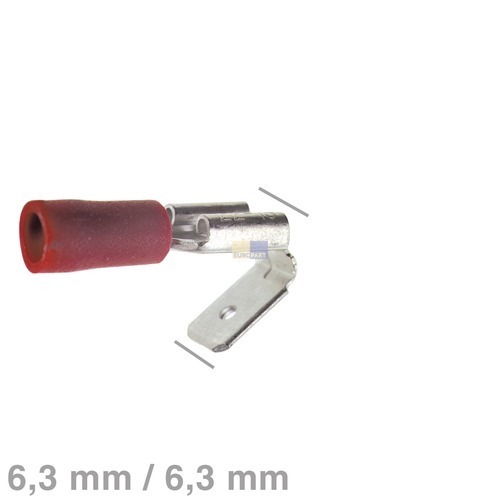 Klick zeigt Details von Flachstecker mit Doppelfahne rot 6,3mm