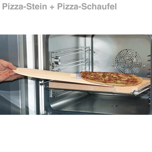 Klick zeigt Details von SET Pizzastein und Holzschaufel für den Backofen