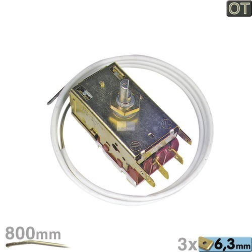 Klick zeigt Details von Thermostat K57-L5807 Ranco 800mm Kapilarrohr 3x6,3mm AMP, OT!