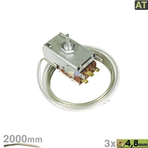 Klick zeigt Details von Thermostat K57-L2835 Ranco 2000mm Kapillarrohr 3x4,8mm AMP