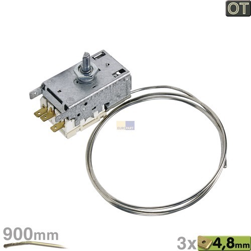 Klick zeigt Details von Thermostat Beko 4502011100 K59-L2683 Ranco 900mm Kapillarrohr 3x4,8mm AMP