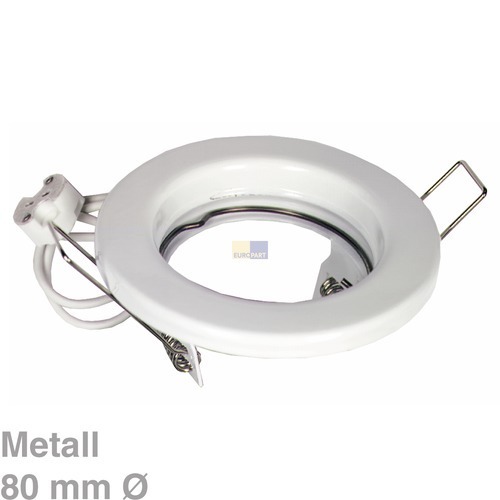 Klick zeigt Details von Lampenhalter Rund Weiß, Metall