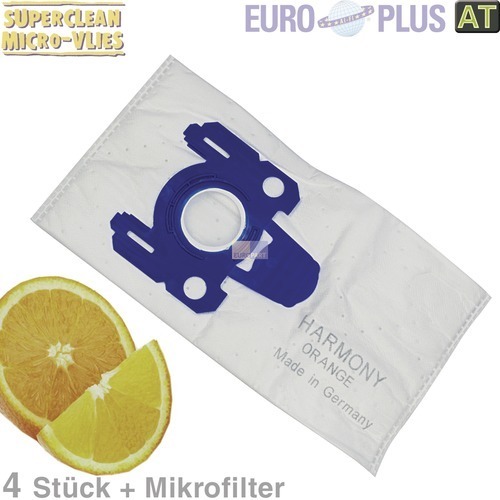 Klick zeigt Details von Filterbeutel Europlus A1016 Vlies Harmony Orange 4 Stk