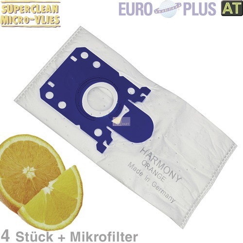 Klick zeigt Details von Filterbeutel Europlus A1020 Vlies Harmony Orange 4 Stk (NICHT MEHR LIEFERBAR!!!) Möglicher Ersatz = 832720