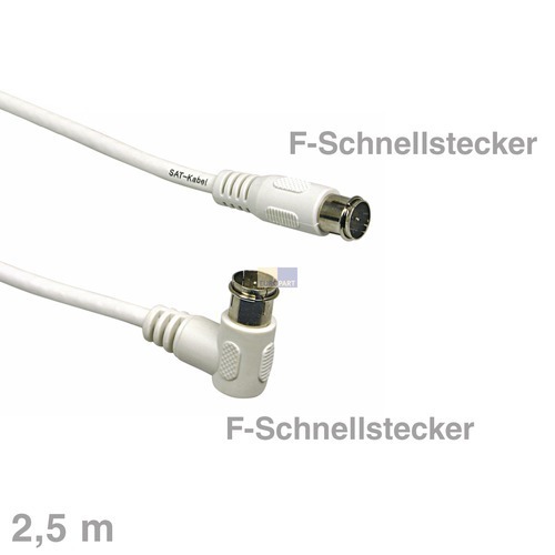 Klick zeigt Details von Kabel F-Anschlusskabel F-Stecker/F-Stecker 2,5m