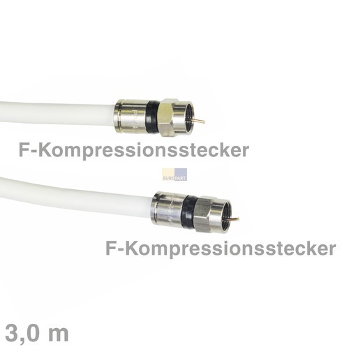 Kabel F-Anschlusskabel mit F-Kompressionsstecker 3m,