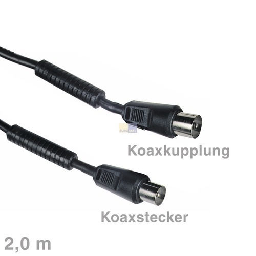 Klick zeigt Details von Kabel Koax-Anschlusskabel Stecker/Buchse 2m