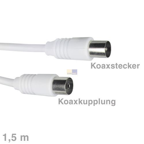 Klick zeigt Details von Kabel Koax-Anschlusskabel Stecker/Buchse 1,5m,