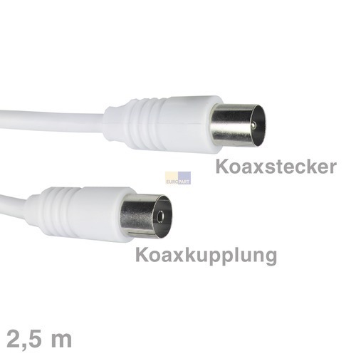 Klick zeigt Details von Kabel Koax-Anschlusskabel Stecker/Buchse 2,5m