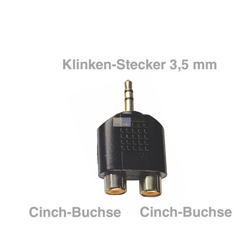 Klick zeigt Details von Adapter Klinken-Stecker3,5mm / 2xCinch-Buchse,