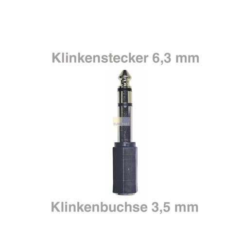 Klick zeigt Details von Klinken-Adapter Stecker6,3mm/Buchse3,5mm  (NICHT MEHR LIEFERBAR!!!)