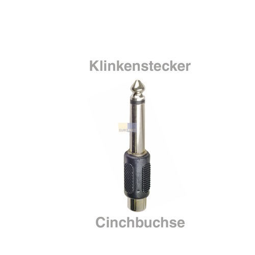 Adapter Klinken-Stecker6,3mm / Cinch-Buchse