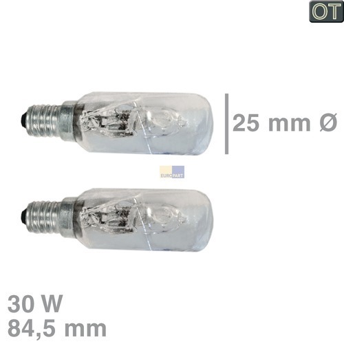 Klick zeigt Details von Lampe E14 30W 25mmØ 84,5mm 240V, 2 Stück