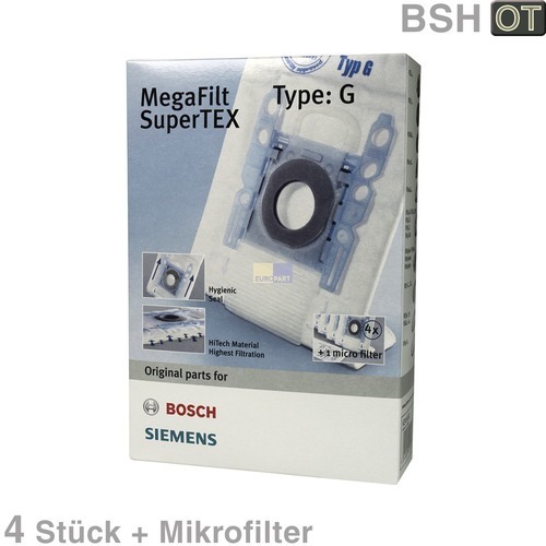 Klick zeigt Details von Filterbeutel BSH TypG, OT!, BSH-Gruppe/Bosch/Siemens 00468383.